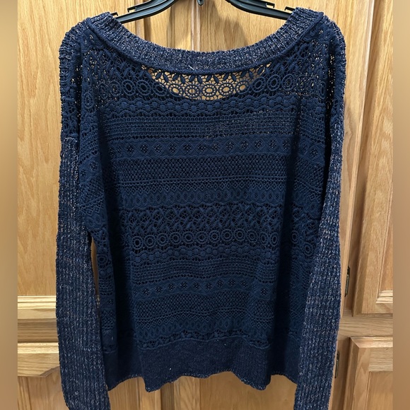 {VGUC} FREE PEOPLE Sweet Jane Crochet Back Sweater - Picture 7 of 11